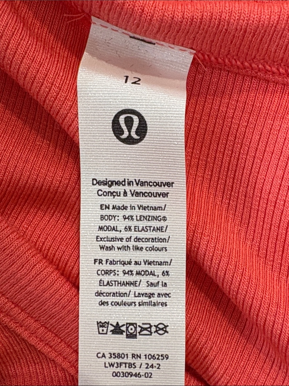 NWOT Lululemon Hold Tight Pink Top size 12 - Picture 4 of 4